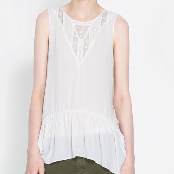 SALE!!ZARA LACE INSET BLOUSE💕 - Picture 2 of 12